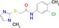 n-(3-Chloro-4-methylphenyl)-2-((1-methyl-1h-imidazol-2-yl)thio)acetamide