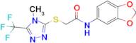 n-(Benzo[d][1,3]dioxol-5-yl)-2-((4-methyl-5-(trifluoromethyl)-4h-1,2,4-triazol-3-yl)thio)acetamide