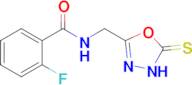 2-fluoro-N-[(5-sulfanylidene-4,5-dihydro-1,3,4-oxadiazol-2-yl)methyl]benzamide