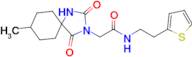 2-(8-Methyl-2,4-dioxo-1,3-diazaspiro[4.5]decan-3-yl)-N-(2-(thiophen-2-yl)ethyl)acetamide