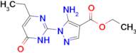 ethyl 5-amino-1-(4-ethyl-6-oxo-1,6-dihydropyrimidin-2-yl)-1H-pyrazole-4-carboxylate