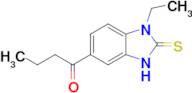 1-(1-ethyl-2-sulfanylidene-2,3-dihydro-1H-1,3-benzodiazol-5-yl)butan-1-one