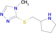 4-Methyl-3-((pyrrolidin-2-ylmethyl)thio)-4h-1,2,4-triazole