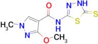 3-methoxy-1-methyl-N-(5-sulfanylidene-4,5-dihydro-1,3,4-thiadiazol-2-yl)-1H-pyrazole-4-carboxamide