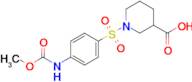 1-((4-((Methoxycarbonyl)amino)phenyl)sulfonyl)piperidine-3-carboxylic acid