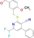 6-(Difluoromethyl)-2-((5-formyl-2-methoxybenzyl)thio)-4-phenylnicotinonitrile