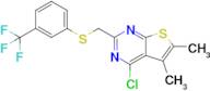 4-Chloro-5,6-dimethyl-2-(((3-(trifluoromethyl)phenyl)thio)methyl)thieno[2,3-d]pyrimidine