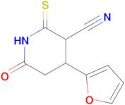 4-(furan-2-yl)-6-oxo-2-sulfanylidenepiperidine-3-carbonitrile