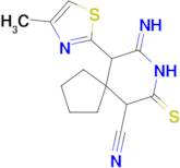 9-imino-10-(4-methyl-1,3-thiazol-2-yl)-7-sulfanylidene-8-azaspiro[4.5]decane-6-carbonitrile