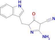 5-amino-2-[(1H-indol-3-yl)methyl]-3-oxo-3,4-dihydro-2H-pyrrole-4-carbonitrile