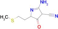 5-amino-2-[2-(methylsulfanyl)ethyl]-3-oxo-3,4-dihydro-2H-pyrrole-4-carbonitrile