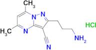 2-(3-Aminopropyl)-5,7-dimethylpyrazolo[1,5-a]pyrimidine-3-carbonitrile hydrochloride