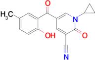 1-Cyclopropyl-5-(2-hydroxy-5-methylbenzoyl)-2-oxo-1,2-dihydropyridine-3-carbonitrile