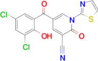 5-(3,5-Dichloro-2-hydroxybenzoyl)-2-oxo-1-(thiazol-2-yl)-1,2-dihydropyridine-3-carbonitrile