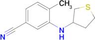 4-Methyl-3-((tetrahydrothiophen-3-yl)amino)benzonitrile