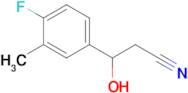 3-(4-Fluoro-3-methylphenyl)-3-hydroxypropanenitrile