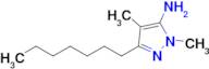 3-Heptyl-1,4-dimethyl-1h-pyrazol-5-amine