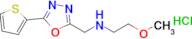 (2-Methoxyethyl)({[5-(thiophen-2-yl)-1,3,4-oxadiazol-2-yl]methyl})amine hydrochloride