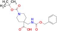 4-((((Benzyloxy)carbonyl)amino)methyl)-1-(tert-butoxycarbonyl)piperidine-4-carboxylic acid