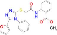 Methyl 2-(2-((5-(furan-2-yl)-4-phenyl-4H-1,2,4-triazol-3-yl)thio)acetamido)benzoate