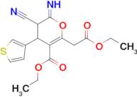 ethyl 3-cyano-6-(2-ethoxy-2-oxoethyl)-2-imino-4-(thiophen-3-yl)-3,4-dihydro-2H-pyran-5-carboxylate