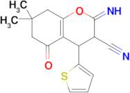 2-imino-7,7-dimethyl-5-oxo-4-(thiophen-2-yl)-3,4,5,6,7,8-hexahydro-2H-1-benzopyran-3-carbonitrile