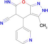 6-imino-3-methyl-4-(pyridin-3-yl)-2H,4H,5H,6H-pyrano[2,3-c]pyrazole-5-carbonitrile