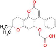 2-((8,8-Dimethyl-2-oxo-4-phenyl-9,10-dihydro-2H,8H-pyrano[2,3-f]chromen-5-yl)oxy)acetic acid