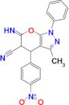 6-imino-3-methyl-4-(4-nitrophenyl)-1-phenyl-1H,4H,5H,6H-pyrano[2,3-c]pyrazole-5-carbonitrile