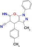 6-imino-3-methyl-4-(4-methylphenyl)-1-phenyl-1H,4H,5H,6H-pyrano[2,3-c]pyrazole-5-carbonitrile