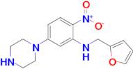 N-(furan-2-ylmethyl)-2-nitro-5-(piperazin-1-yl)aniline