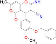 4-[3-(benzyloxy)-4-methoxyphenyl]-2-imino-7-methyl-5-oxo-2H,3H,4H,5H-pyrano[4,3-b]pyran-3-carbonitrile