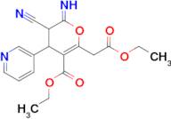 ethyl 3-cyano-6-(2-ethoxy-2-oxoethyl)-2-imino-4-(pyridin-3-yl)-3,4-dihydro-2H-pyran-5-carboxylate