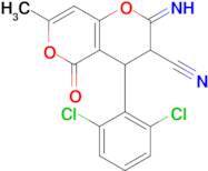4-(2,6-dichlorophenyl)-2-imino-7-methyl-5-oxo-2H,3H,4H,5H-pyrano[4,3-b]pyran-3-carbonitrile
