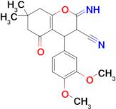 4-(3,4-dimethoxyphenyl)-2-imino-7,7-dimethyl-5-oxo-3,4,5,6,7,8-hexahydro-2H-1-benzopyran-3-carboni…