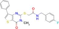 N-(4-fluorobenzyl)-2-((3-methyl-4-oxo-7-phenyl-3,4-dihydrothieno[3,2-d]pyrimidin-2-yl)thio)acetami…