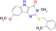 8-Methoxy-3-methyl-2-((2-methylbenzyl)thio)-3,5-dihydro-4H-pyrimido[5,4-b]indol-4-one