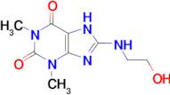 8-[(2-hydroxyethyl)amino]-1,3-dimethyl-2,3,6,7-tetrahydro-1H-purine-2,6-dione