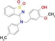 3-((4-Hydroxy-3-methoxybenzyl)(p-tolyl)amino)benzo[d]isothiazole 1,1-dioxide