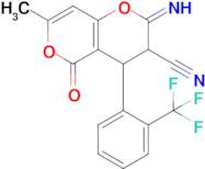 2-imino-7-methyl-5-oxo-4-[2-(trifluoromethyl)phenyl]-2H,3H,4H,5H-pyrano[4,3-b]pyran-3-carbonitrile