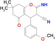 2-imino-4-(3-methoxyphenyl)-7,7-dimethyl-5-oxo-3,4,5,6,7,8-hexahydro-2H-1-benzopyran-3-carbonitrile