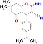 2-imino-7,7-dimethyl-5-oxo-4-[4-(propan-2-yl)phenyl]-3,4,5,6,7,8-hexahydro-2H-1-benzopyran-3-carbonitrile