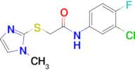 N-(3-chloro-4-fluorophenyl)-2-((1-methyl-1H-imidazol-2-yl)thio)acetamide