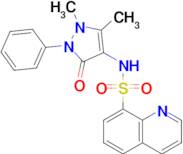 N-(1,5-dimethyl-3-oxo-2-phenyl-2,3-dihydro-1H-pyrazol-4-yl)quinoline-8-sulfonamide