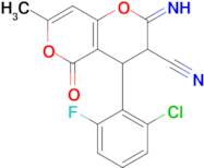 4-(2-chloro-6-fluorophenyl)-2-imino-7-methyl-5-oxo-2H,3H,4H,5H-pyrano[4,3-b]pyran-3-carbonitrile