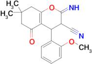 2-imino-4-(2-methoxyphenyl)-7,7-dimethyl-5-oxo-3,4,5,6,7,8-hexahydro-2H-1-benzopyran-3-carbonitrile