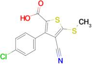 3-(4-Chlorophenyl)-4-cyano-5-(methylthio)thiophene-2-carboxylic acid