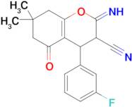 4-(3-fluorophenyl)-2-imino-7,7-dimethyl-5-oxo-3,4,5,6,7,8-hexahydro-2H-1-benzopyran-3-carbonitrile