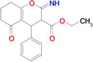 ethyl 2-imino-5-oxo-4-phenyl-3,4,5,6,7,8-hexahydro-2H-1-benzopyran-3-carboxylate