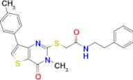 2-((3-Methyl-4-oxo-7-(p-tolyl)-3,4-dihydrothieno[3,2-d]pyrimidin-2-yl)thio)-N-phenethylacetamide